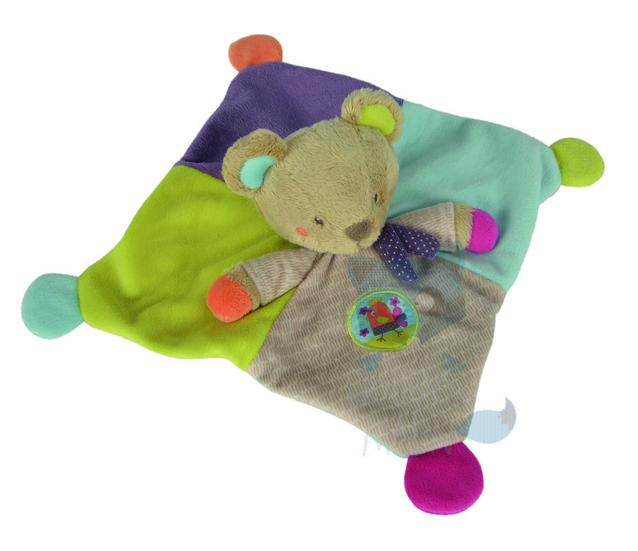  gary baby comforter bear beig green blue orange bird 